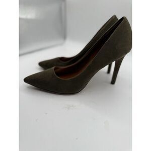 Women's Pointed Toe High Heel Green suede Pumps Slip‎ On Stilettos Size 10